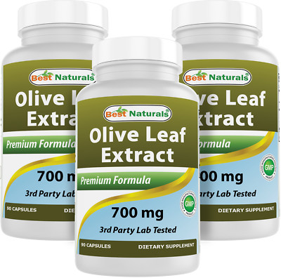 3 Pack Best Naturals Olive Leaf Extract 700 mg 90 Capsules 