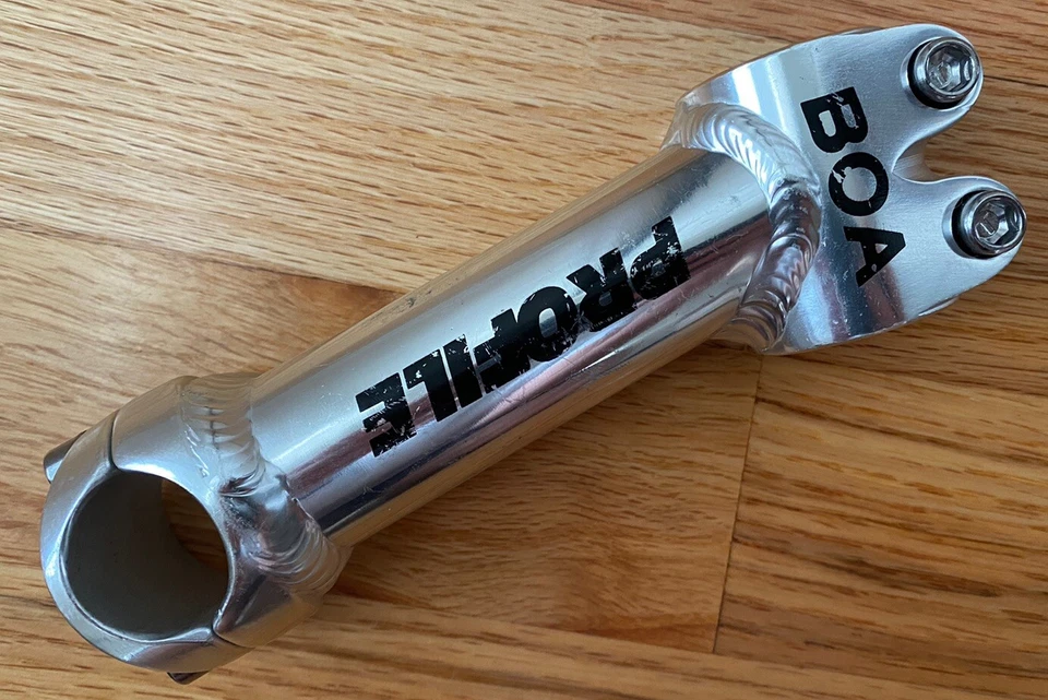 RARE Profile Boa 1 1/8" Treadless MTB Stem Silver About 120mm Rise 25.4" Silver - Image 3 of 4