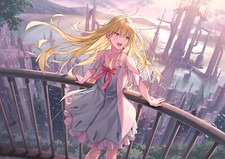 Landscape anime girls original characters koh rd Custom Gaming Mat Desk