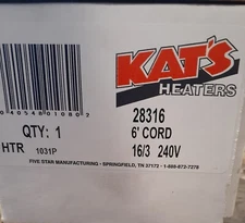 Kat's Heaters 28316 6' Cord 16/3 240 V 1031P