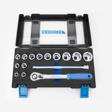 Gedore 19 DMU-20 1/2" 15 Piece Metric Socket Set