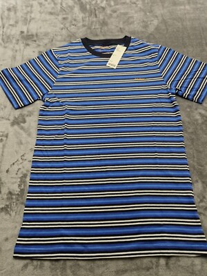 Urban Outfitters Iets Frans Blue Thin Stipe T-Shirt Womens Size X-Small RRP £27