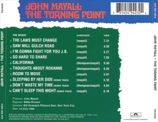 JOHN MAYALL - THE TURNING POINT [BONUS TRACKS 2001] [REMASTER] NEW CD