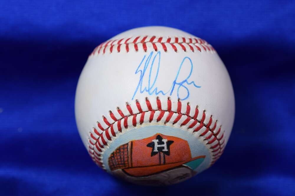 Nolan Ryan PSA DNA Autograph National League Hand Painted Baseball Signed