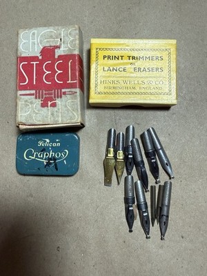 Assorted Pen Nib Lot Approx 43: Eagle Pencil Co, Heintze & Blanckertz, Brause