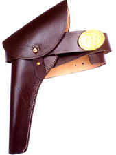 CS Civil War Cavalry Confederate Officer Leather Waist Belt With Holster Repro