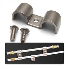 3/8" Double Stainless Steel Brake / Fuel Line Clamps - Pack of 12 with Hardware