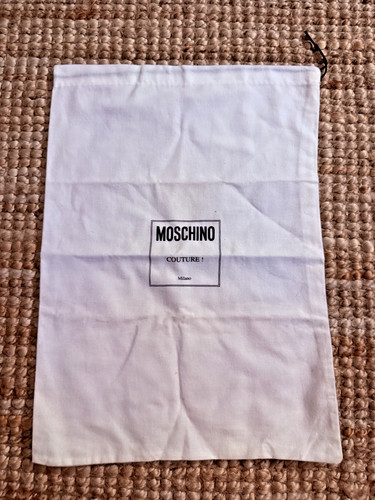 Authentic Moschino Couture Milano White Dust Bag 15"x11" Drawstring Storage Bag