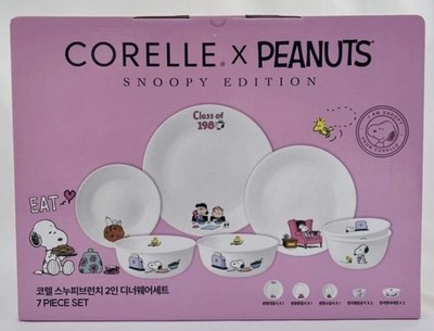 CORELLE x PEANUTS Snoopy 2-Personen-Geschirrset 7-teilig/FedEx US-Zoll enthalten
