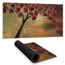 Begin Home Decor C1DM15313K7F31 16 x 32 in. Red Flowers Tree Desk Mat - Lands...