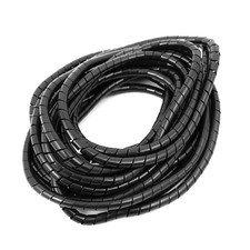 5mm Flexible Spiral Tube Cable Wire Wrap Computer Manage Cord Black