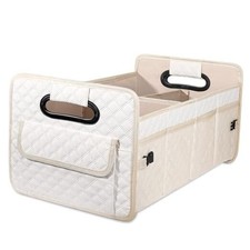 Car Trunk Organizer for SUV, Car Storage Organizer Collapsible Large Beige