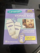 Lansinoh Breastmilk Presterilized Double Zip Storage Bags 50 Pack Baby Nursing
