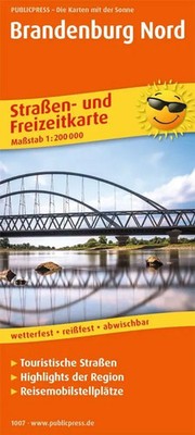 Brandenburg Nord Straßen- und Freizeitkarte 1 : 200 000 (Land-)Karte Deutsch