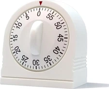 60 Minute Wind Up Timer, Visual Mechanical Timer With Loud Alarm, Manual Timers