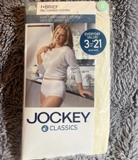 NOS Jockey Classics Cotton Brief Cream Size 8 Full Coverage Underwear