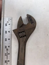VINTAGE CRESCENT TOOLS JAMESTOWN AT112 12" ADJUSTABLE WRENCH - CLEAN! USA