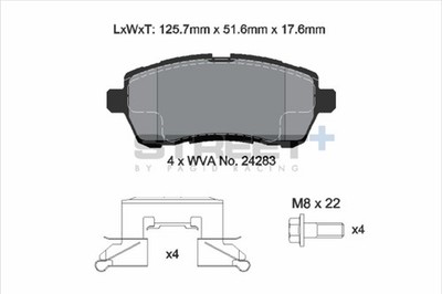 PAGID Racing Bremsbelagsatz Scheibenbremse STREET+ T8187SP2001 für FORD FIESTA 6