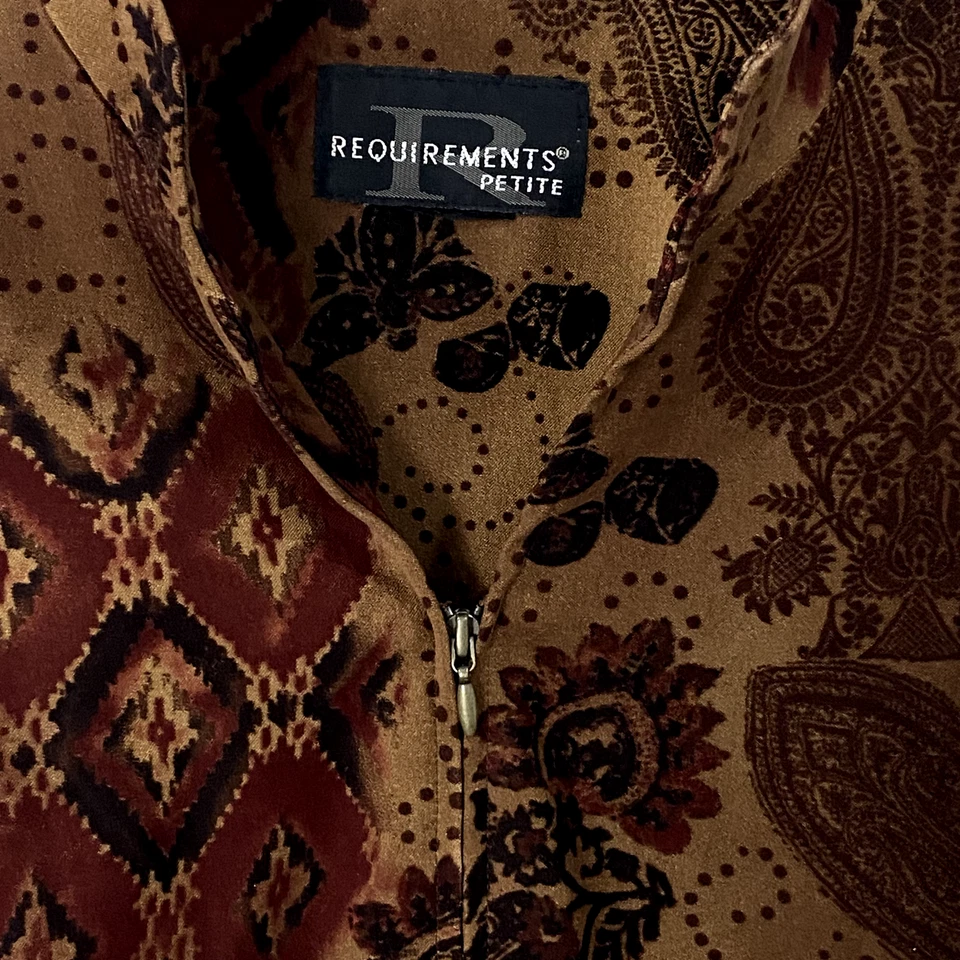 Blazer para mujer Requirements Petite XL marrón cachemira retro discoteca Y2K decoración artística Foto 3 de 4