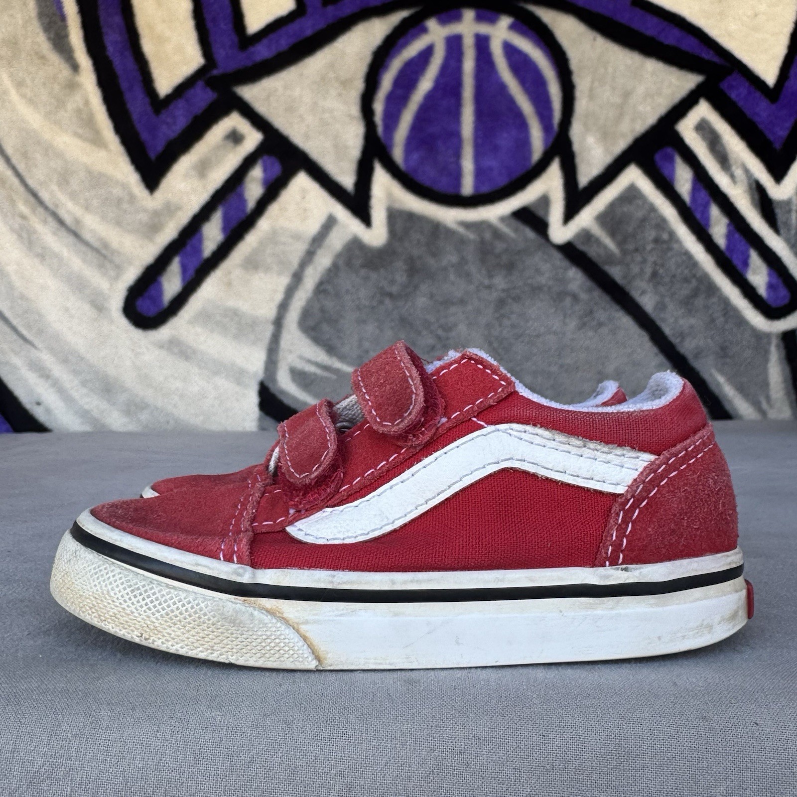 Size 7.5c - Toddler Old Skool V Shoe Red Sneaker