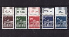 BRD - Bund / Brandenburger Tor 506 - 510  vom Oberrand postfrisch ** # 1237