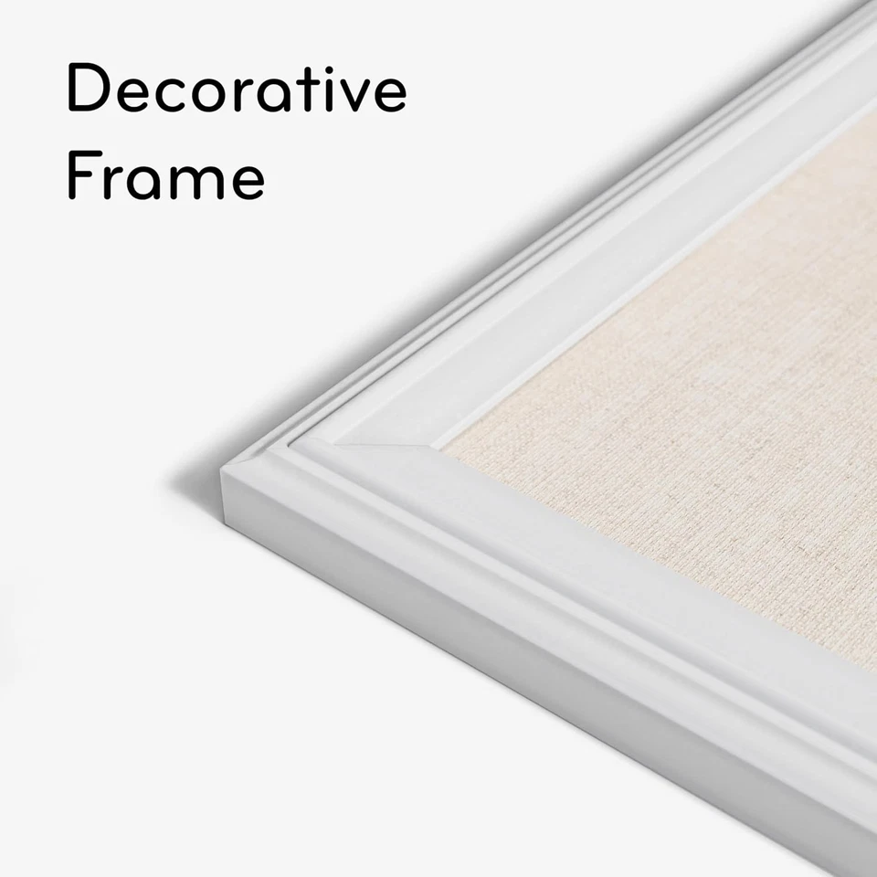 Farmhouse Linen Bulletin Board, 23"X17", White Wood Style Frame, Industrial Grad - Image 3 of 4