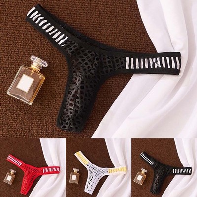 Herren Tanga U-konvex Beutel hohle Ausbuchtung Beutel durchsichtig G-String T-Back