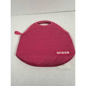 PINK Crocs Raspberry Pink Lunch Bag Insulated Neoprene Zipper Closure Handle