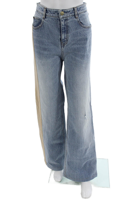 #ad #ad Hellessy Women Wide Leg Jeans Blue High Rise 32 Inseam 99% Cotton Size 10 $228.61