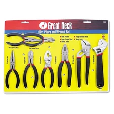 Great Neck 87900 8-Piece Steel Pliers And Wrench Tool Set New