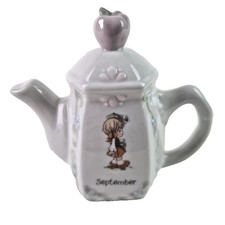 Precious Moments September Monthly Teapot 35186 L Vintage Porcelain 1993