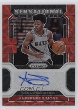 2021-22 Panini Prizm Sensational Signatures Choice Anfernee Simons Auto 14t3