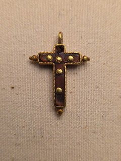 Antique Gold and Amber Byzantine Cross
