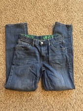 Levi Strauss Denim Blue Jeans 511 Size 16 Regular Boys 28x30 Straight Leg Pants