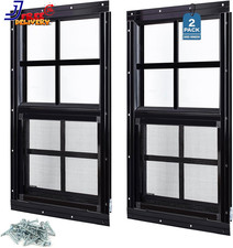 Shed Windows, 2 Pack 18"X36" Flush Mount Chicken Coop Windows with Tempered Glas