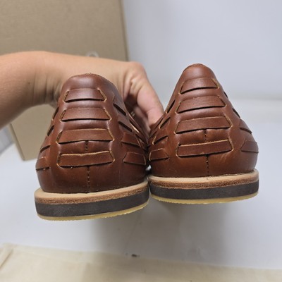 New Nisolo Mens 12.5 Huarache Leather Sandal Brandy Slip On  display picture 3
