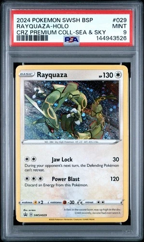 2024 Pokemon WSH BSP Rayquaza Holo CRZ Premium Collection Sea & Sky #029 PSA 9