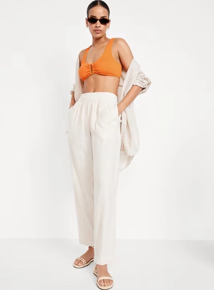 Top de baño Old Navy para mujer con textura naranja mandarina talla XXL o 3X (Plus) $25 Foto 4 de 4