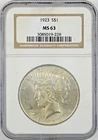 1923 Peace Silver Dollar MS63 NGC