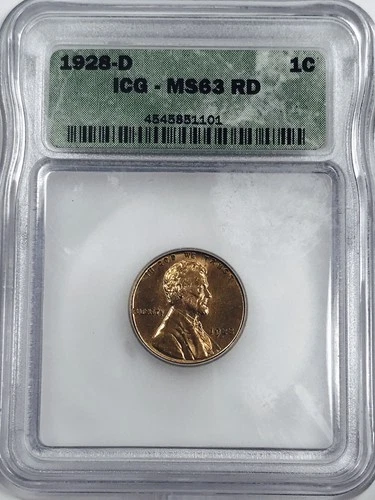 *1928 D LINCOLN WHEAT CENT* *ICG MS63 RD* NR #G3858