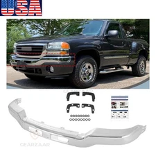 Front Chrome Bumper Face Bar For 2003-2007 GMC Sierra 1500 2500 Front */