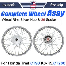 Pair Front Rear Wheel Rim Hub Spokes Set For Honda Trail Ct90 K0-k5 Trail Ct200