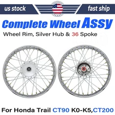 PAIR FRONT REAR WHEEL RIM HUB SPOKES SET FOR HONDA TRAIL CT90 K0-K5 TRAIL CT200