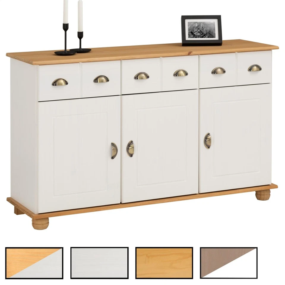 Sideboard COLMAR Anrichte Kommode Apothekenschrank Sideboard Kiefer massiv 3 Tür - Bild 1 von 1