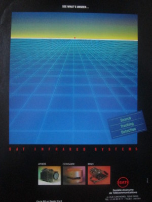 4/1986 PUB SAT INFRARED SYSTEMS INFRARED ATHOS CORSAIRE IRGO ORIGINAL AD