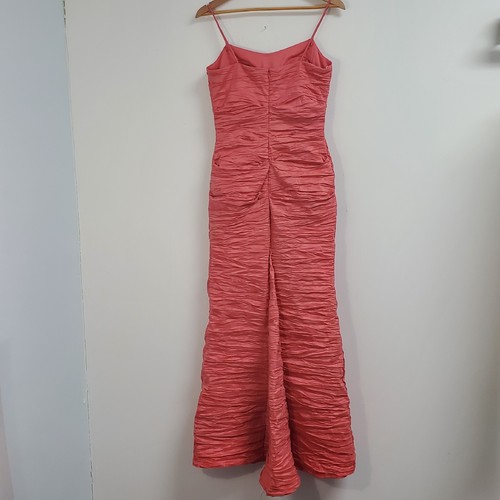 Alex Evenings Dress Women's 8, Mermaid Style Spaghetti Strap Coral Taffeta Gown - Picture 5 of 16