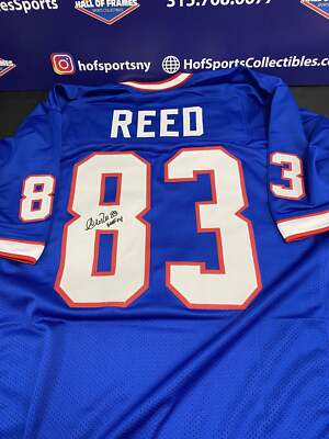 ANDRE REED SIGNED BUFFALO BILLS CUSTOM BLUE JERSEY INSC HOF 14 HOF COA 
