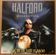 Judas Priest ROB HALFORD Rare 2000 PROMO POSTER FLAT of Resurrection CD MINT USA