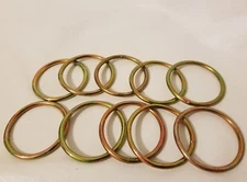 Lot of 10 Gold Metal Brass Macrame Plant Hanger Craft Rings 1-3/4" Inch Diameter