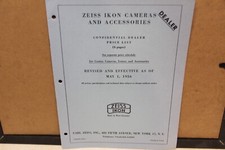 ZEISS IKON DEALER Price List MAY1,1956